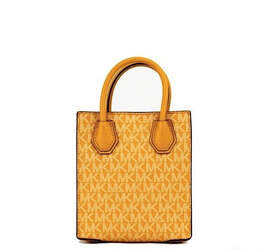 Michael Kors Mercer XS Honeycomb Signature Женская сумка-шоппер из ПВХ North South через плечо, мультиколор 7111932706876 | multi