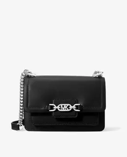 Женская кожаная сумка через плечо Heather с регулируемой ручкой Michael Kors, черный 196163140445 | negro