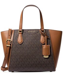 Маленькая сумка через плечо с откидным верхом и молнией с логотипом Taryn Michael Kors, бежевый 18936790 | brn/acorn
