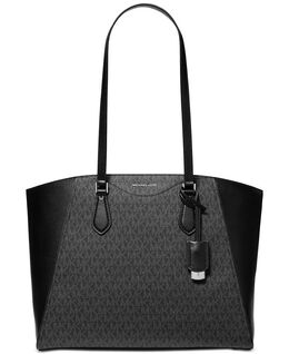 Большая сумка-тоут на молнии с логотипом Taryn Michael Kors, бежевый 18936504 | brn/acorn