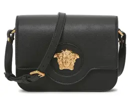 Кожаная сумка через плечо Versace, черный 563882 | black