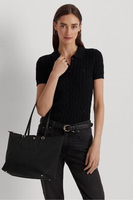 Нейлоновая сумка-тоут Keaton Lauren Ralph Lauren, черный n41-258 | black
