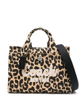 Coach leopard-print canvas tote bag 22162226