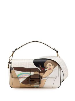 Fendi 2000-2010 Zucca Graphic Print Coated Canvas Bikini Girls Baguette satchel 27401348