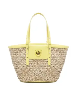 Сумка из кожи рафии ручной работы натуральная Pinko, бежевый 103324a1rlo9yb | beige