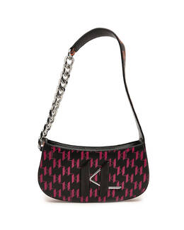Сумка-хобо Karl Lagerfeld K/Saddle Chain Print Baguette, черный kl225w00012652200os | nero