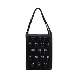 Кожаная мини-сумка на плечо с вертикальной коробкой Pinko, черный pi235w00019564100os | nero