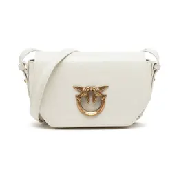 Миниатюрная кожаная сумка-мессенджер Love Click Exagon Pinko, белый pi235w00017258100os | bianco