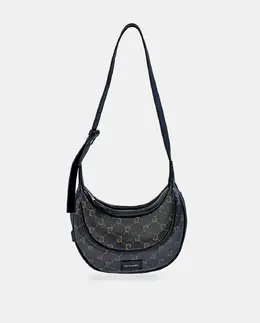 Сумка-хобо Pierre Cardin с двойной ручкой из черной кожи и холста 8431379031500 | negro