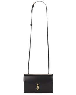 Мини-сумка через плечо-конверт Saint Laurent, черный slau-wy2733 | black