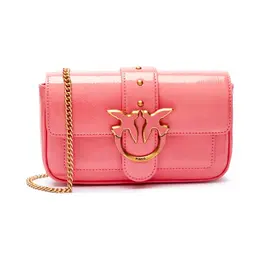 Кожаная сумка через плечо Love One Pinko, розовый pi244w000129b7600os | rosa