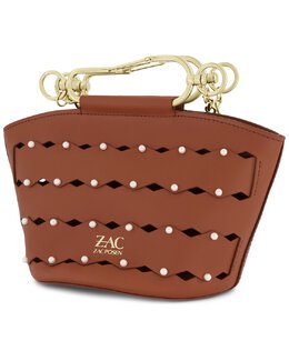 Миниатюрная кожаная сумка-мешок на молнии Zac Posen Belay, коричневый 7236859723836 | brown