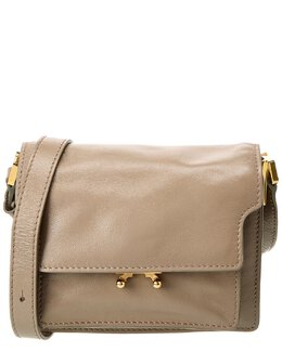 Миниатюрная кожаная сумка через плечо Marni Trunk, коричневый 7241792127036 | brown