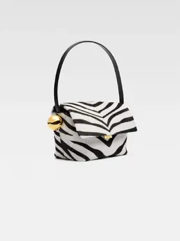 Сложенная сумка через плечо Ле Рон Карре Jacquemus, черно-белый 3700943423795 | black & white zebra