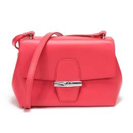Кожаная сумка через плечо Roseau Розового мака Longchamp 7134741069884 | poppy pink