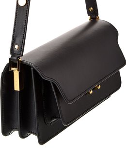 Кожаная сумка через плечо Marni Trunk E/W, черный 7241748938812 | black