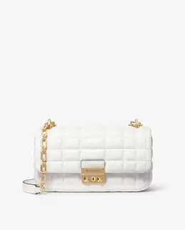 Стеганая кожаная сумка через плечо Tribeca Michael Kors, белый 34627 | blanco