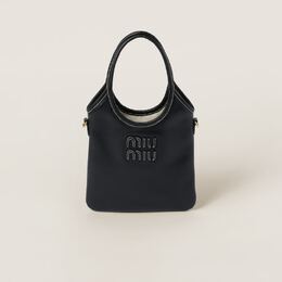 Кожаная сумка IVY Miu Miu, черный 5ba281_2crw_f0002_v_oln | noir