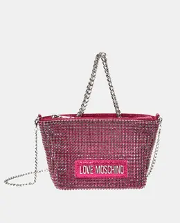 Хрустальная сумка цвета фуксии со съемной ручкой Love Moschino 8032698952509 | fucsia
