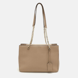 DKNY Beige Leather Bryant Park Chain Tote 1078366