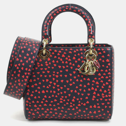 Christian Dior Leather Navy x Red I Love Paris Lady Shoulder Bag 1076741