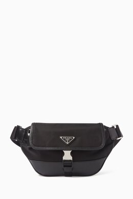 Prada Triangle Logo Belt Bag in Re-nylon & Saffiano Leather 217803215_13