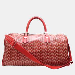 Goyard Red Goyardine Coated Canvas Croisjour 55 Boston Bag 1079318