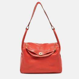 Hermes Blush Taurillon Clemence Leather Gold Hardware Lindy 34 Bag 1078553