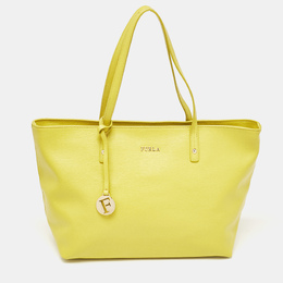 Furla Yellow Leather Top Zip Tote 1079678