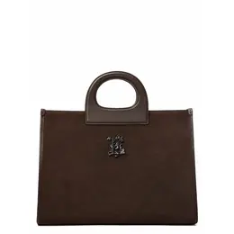 Сумка тоут Eleganzza, фактура гладкая, бархатистая, коричневый 4401943525