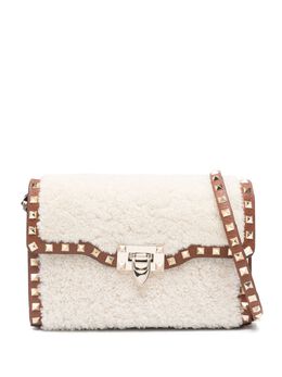 Valentino Garavani small Rockstud shearling shoulder bag 27481851
