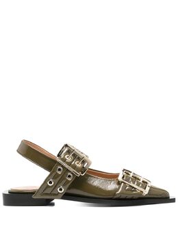 Ganni buckle-fastening ballerinas 27491661