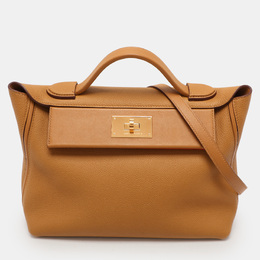 Hermes Jaune Ambre Togo and Swift Leather Gold Tone Finish 24/24 29 Bag 1081681