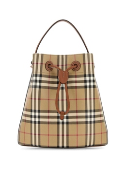 Сумка-ведро в клетку Vintage Check Burberry, нейтральный цвет 8100490 | нейтральные цвета