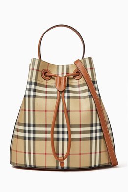 Burberry Small Check Bucket Bag in Coated-canvas 217958849_15