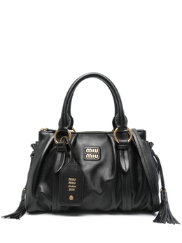 Сумка-тоут с логотипом Miu Miu, черный 5bb166vooo2csw | черный