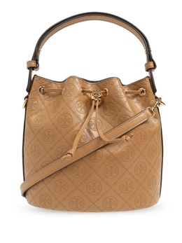 Сумка-ведро с тисненым логотипом по всей поверхности Tory Burch, коричневый 158529201 | коричневый