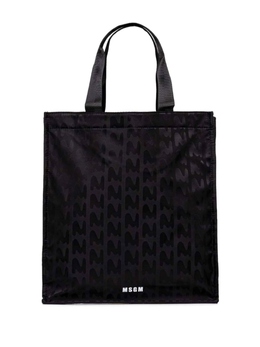 Сумка-тоут с логотипом и жаккардом MSGM, черный 3740mz43640 | черный