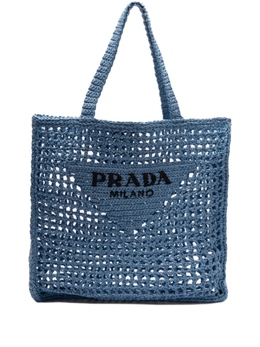 Сумка-тоут в технике кроше Prada, синий 1bg3932c2tvooo | синий