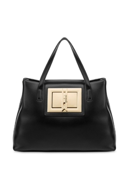 Сумка-тоут Love Moschino на большой золотой застежке, черный jc4163pp1mlm0 | черный