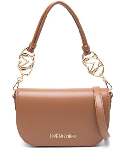 Сумка-седло Love Moschino с логотипом бренда и декорированной ручкой, коричневый jc4049pp1mlf0 | коричневый