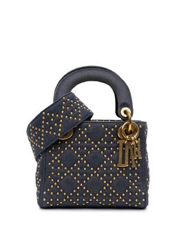 Christian Dior 2017 Mini Denim Cannage Studded Supple Lady Dior satchel 27610680