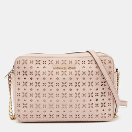 Michael Kors Light Pink Leather Lasercut East West Crossbody Bag 1082616