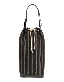 Сумка-мешок Saint Laurent текстильная с полосками, черно-серый 55029294lc | grey