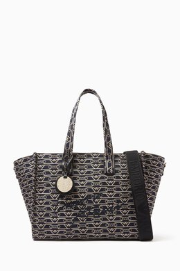 Emporio Armani Medium Tote Bag in Jacquard Canvas 217721378_4067