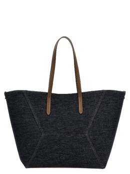 Brunello Cucinelli-Bc Duo Tote Blu-Donna 51735623139668
