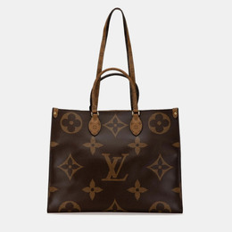 Louis Vuitton Brown Pvc Leather Monogram Giant Reverse On-The-Go Gm Tote Bag 1082577