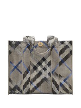 Burberry small Check knitted tote bag 27587328