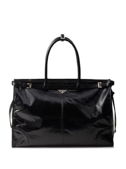 Prada triangle-logo leather tote bag 24190150