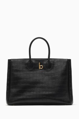 Burberry Medium Rocking Horse Tote Bag in Croc-embossed Leather 217958842_2709